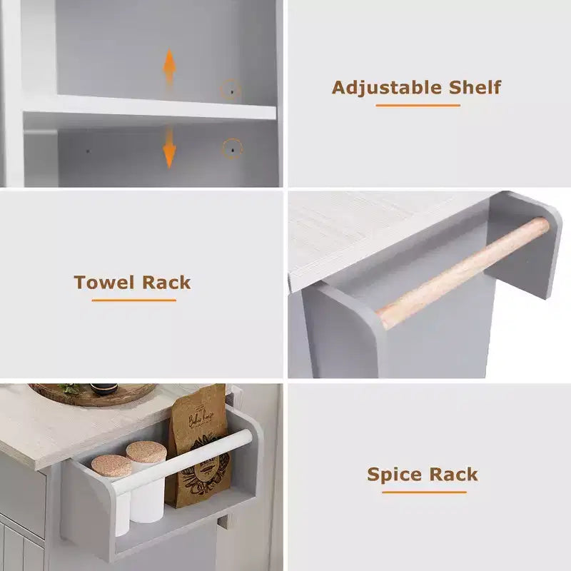 Îlot de cuisine avec meuble de rangement pour poubelle