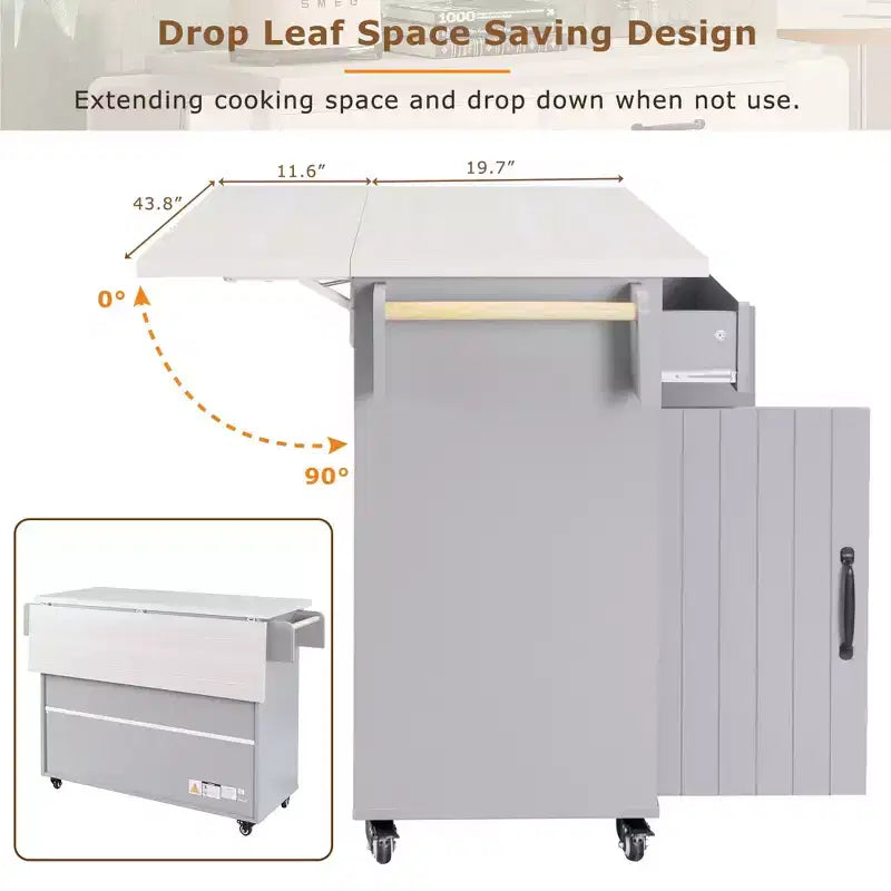 Îlot de cuisine avec meuble de rangement pour poubelle