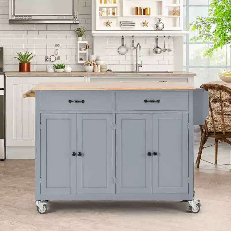 Îlot de cuisine avec meuble de rangement pour poubelle