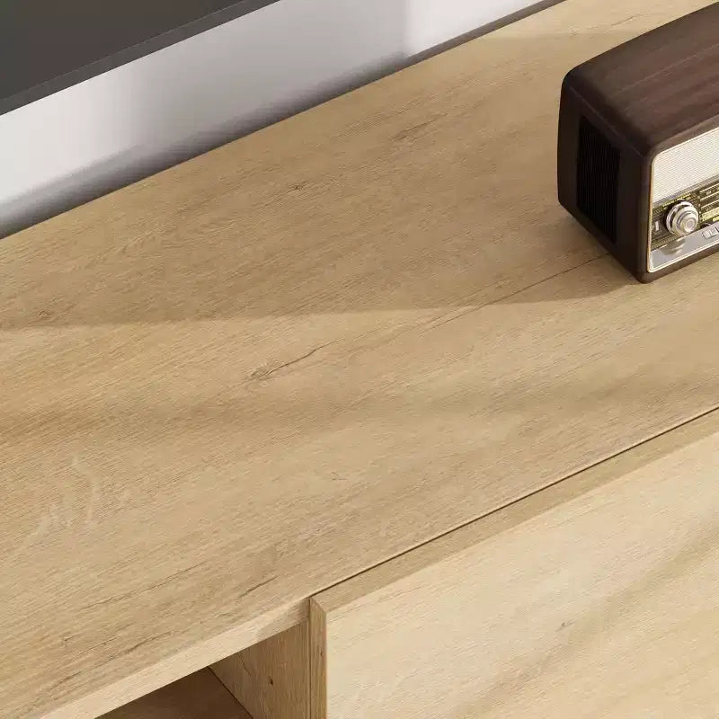 Meuble TV pour 80 pouces, Meuble de divertissement moderne avec 2 tiroirs