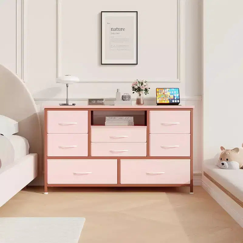 47.4-inch Multi-Functional TV Stand with 8 Drawers, RGB Smart Light Strip, Dual Power Outlets, Suitable for Multiple Scenarios