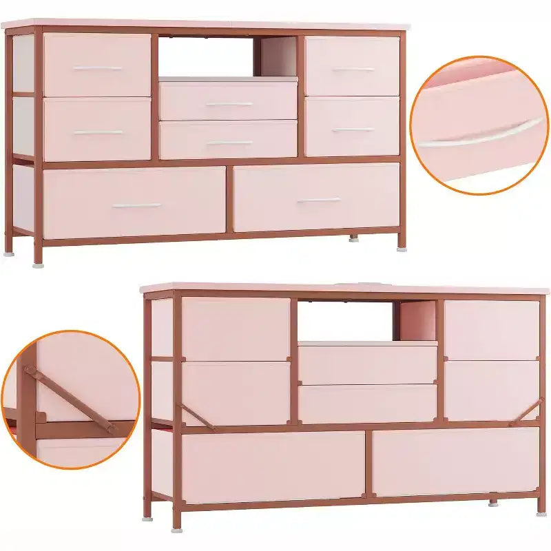 47.4-inch Multi-Functional TV Stand with 8 Drawers, RGB Smart Light Strip, Dual Power Outlets, Suitable for Multiple Scenarios