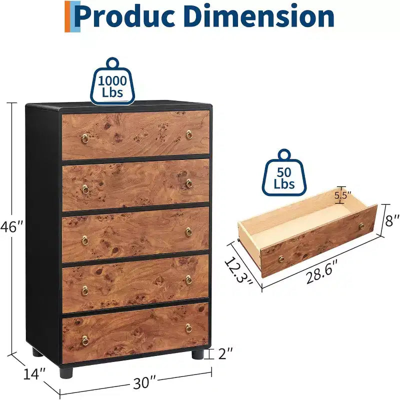 Commode moderne, Commode de rangement avec grande capacité de stockage