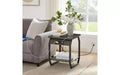 Acekool Set of 2 End Tables with Charging Station, Side Tables with USB Ports & Outlets, Small Storage Shelves for Living Room & Bedroom