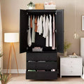 Armoire Penderie Placard Armoire en Bois avec 3 Tiroirs