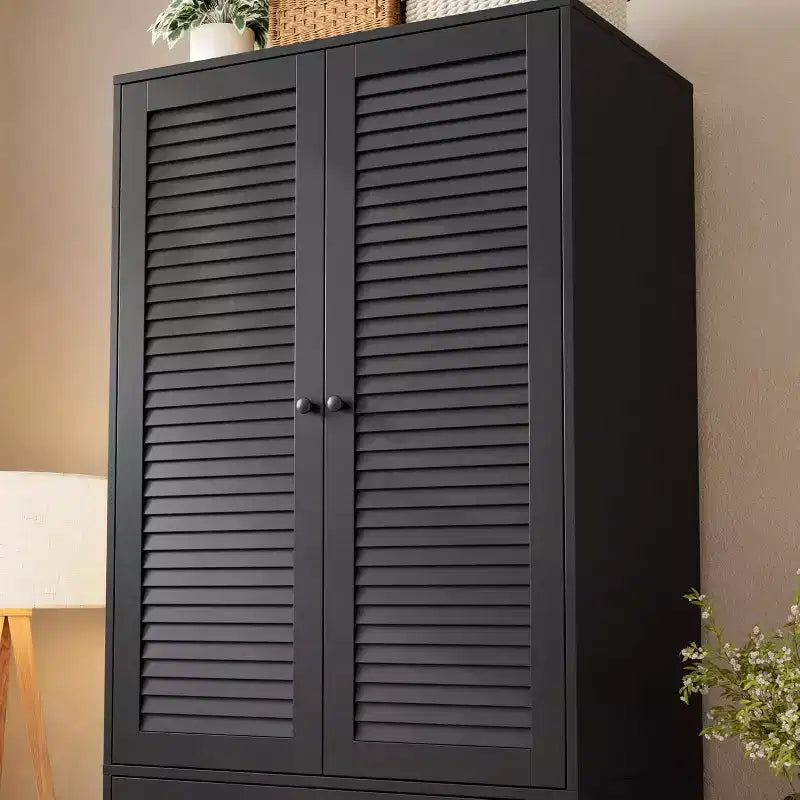 Armoire Penderie Placard Armoire en Bois avec 3 Tiroirs