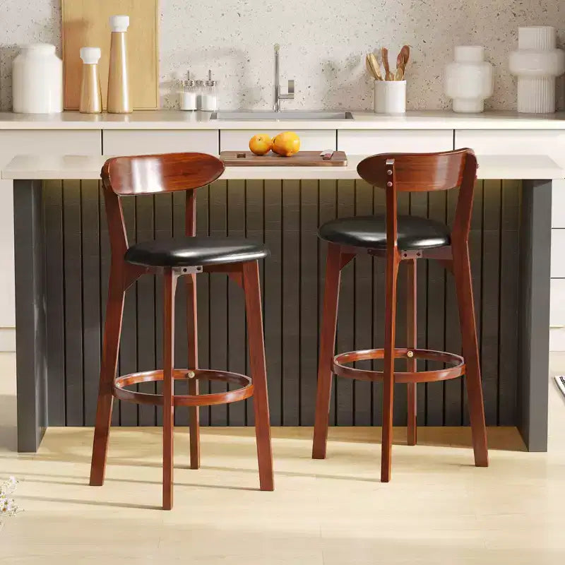 Tabouret de bar avec dossier incurvé, repose-pieds, tabourets hauteur comptoir