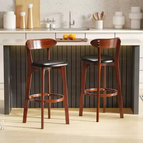 Tabouret de bar avec dossier incurvé, repose-pieds, tabourets hauteur comptoir