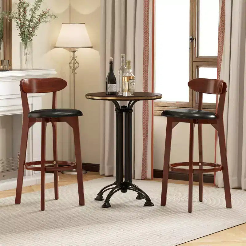 Tabouret de bar avec dossier incurvé, repose-pieds, tabourets hauteur comptoir