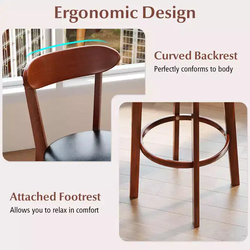 Tabouret de bar avec dossier incurvé, repose-pieds, tabourets hauteur comptoir