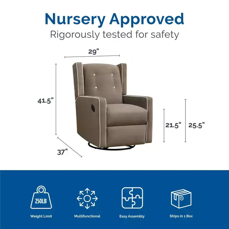 Fauteuil d'allaitement inclinable et pivotant 4 en 1