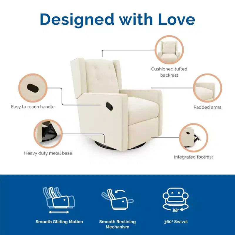 Fauteuil d'allaitement inclinable et pivotant 4 en 1