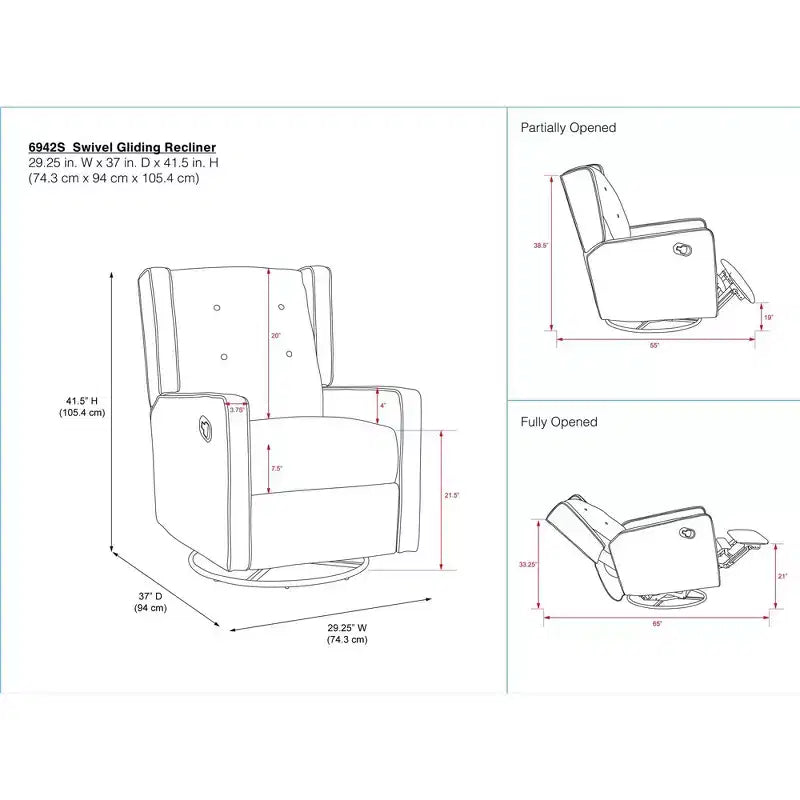 Fauteuil d'allaitement inclinable et pivotant 4 en 1