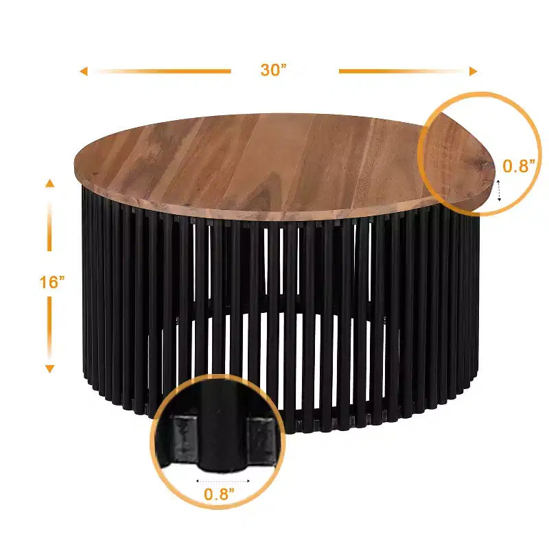 Table basse ronde en bois