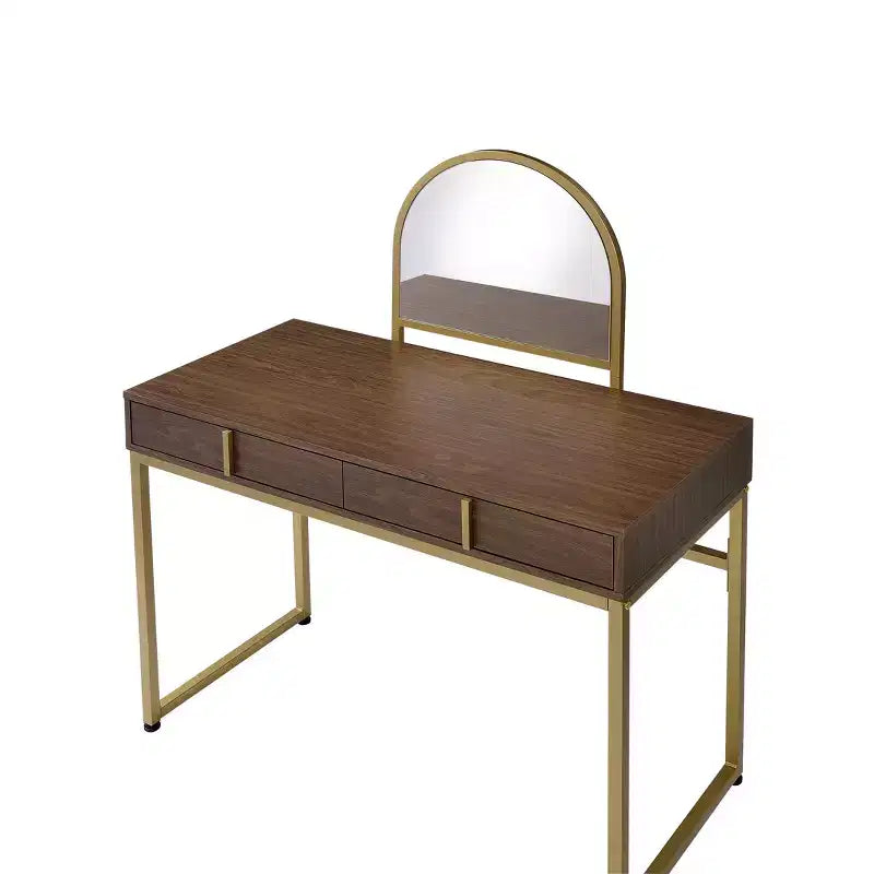 Coiffeuse contemporaine avec miroir, coiffeuse de maquillage avec LED réglable