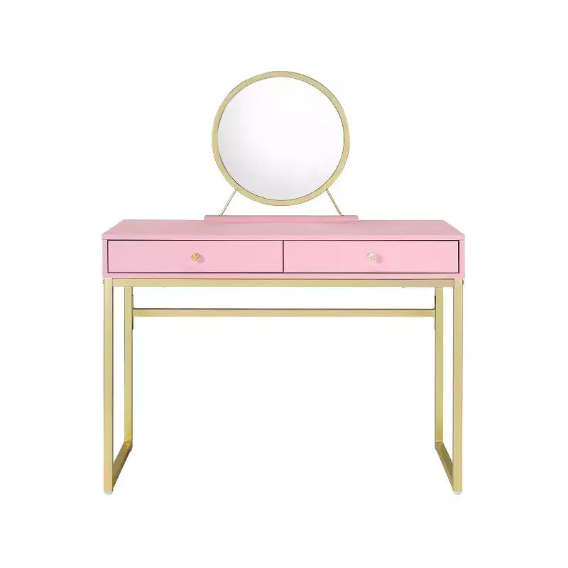 Coiffeuse contemporaine avec miroir, coiffeuse de maquillage avec LED réglable