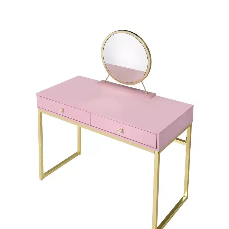 Coiffeuse contemporaine avec miroir, coiffeuse de maquillage avec LED réglable