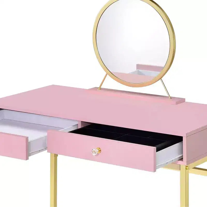Coiffeuse contemporaine avec miroir, coiffeuse de maquillage avec LED réglable