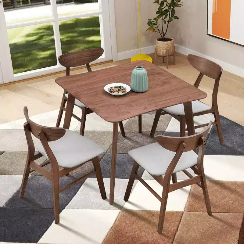 Okak Square Wooden Dining Table for 4 Kitchen Table Dining Table for Dining Room, Restaurant, Living Room