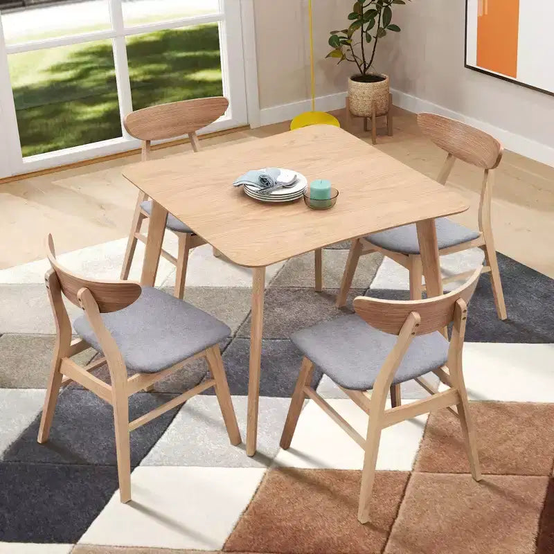 Okak Square Wooden Dining Table for 4 Kitchen Table Dining Table for Dining Room, Restaurant, Living Room