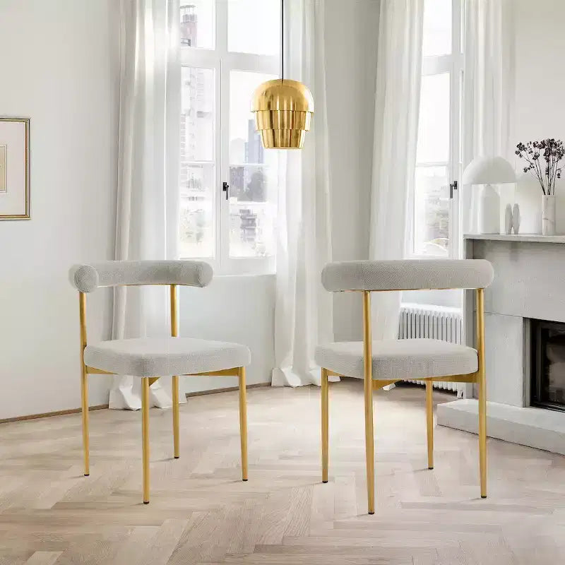 Armen Living,Shannon Dining Chair with Gold Brushed Stainless Steel