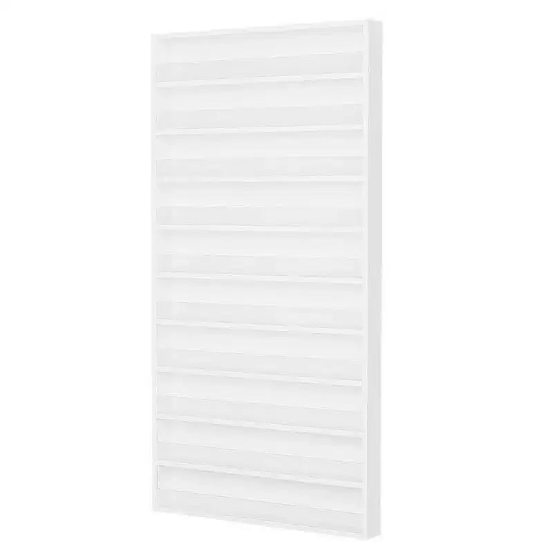 Karl Home White 10 Layers Wall Mount Nail Polish Organizer Rack with Acrylic Baffle