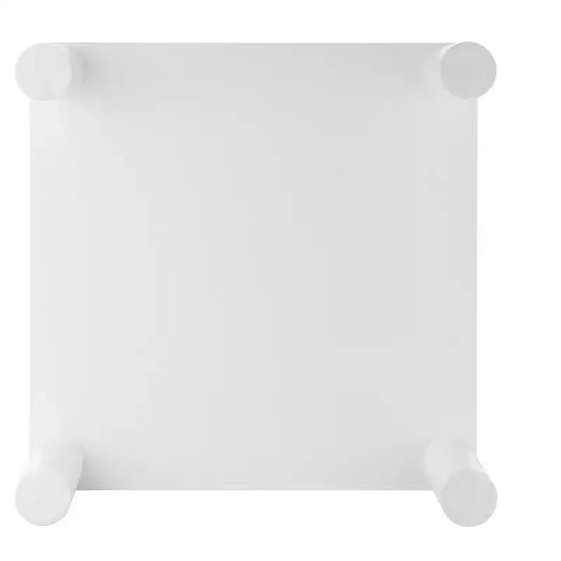 Modern Square Coffee Table with Rounded Corners, MDF Cream White Coffee Table, Easy to Assemble Living Room Center Table,Sturdy Sofa Table for Home