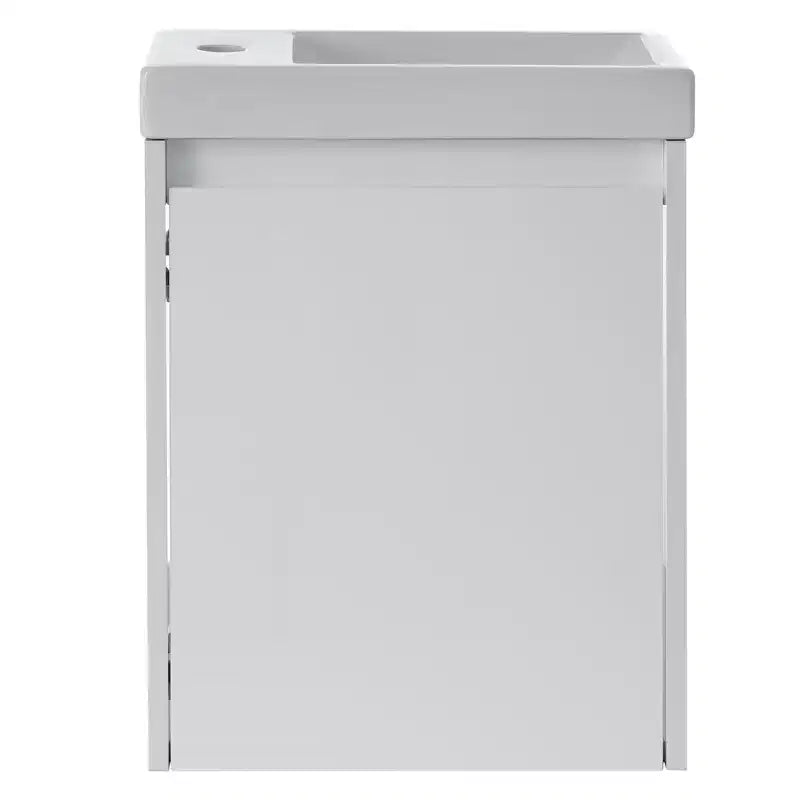 TROPOW 16 Bathroom Vanity with Sink Combo, Vanity Cabinet with Soft-Close Doors, Wall Bathroom Cabinet Floating Vanity Sink for Small Space