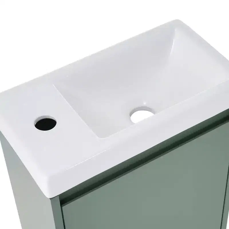 TROPOW 16 Bathroom Vanity with Sink Combo, Vanity Cabinet with Soft-Close Doors, Wall Bathroom Cabinet Floating Vanity Sink for Small Space