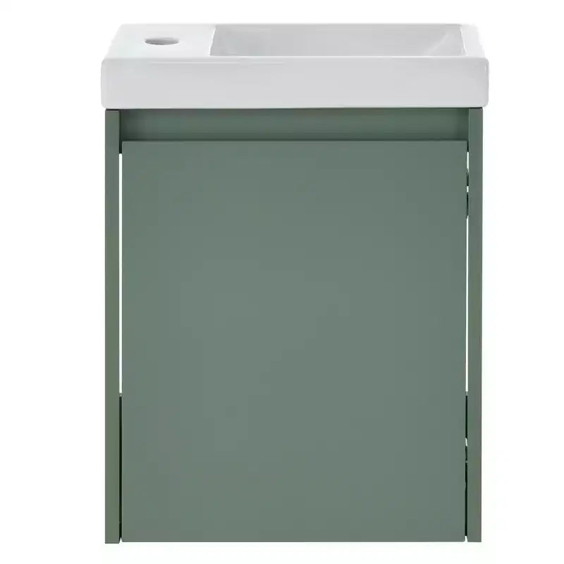 TROPOW 16 Bathroom Vanity with Sink Combo, Vanity Cabinet with Soft-Close Doors, Wall Bathroom Cabinet Floating Vanity Sink for Small Space