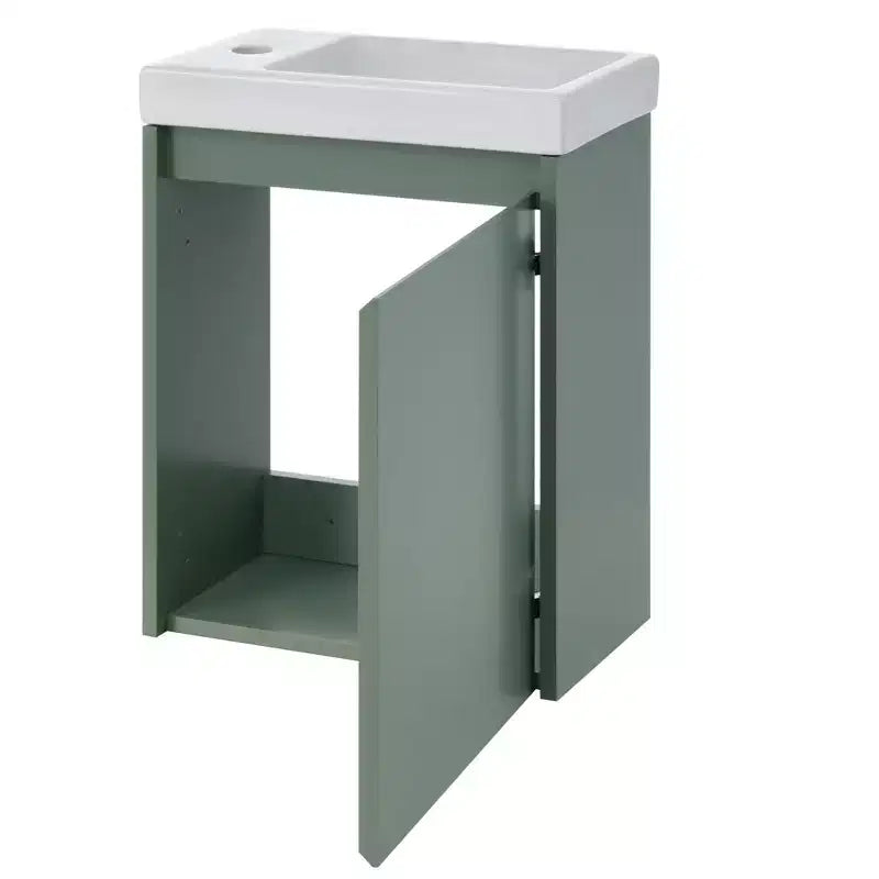 TROPOW 16 Bathroom Vanity with Sink Combo, Vanity Cabinet with Soft-Close Doors, Wall Bathroom Cabinet Floating Vanity Sink for Small Space