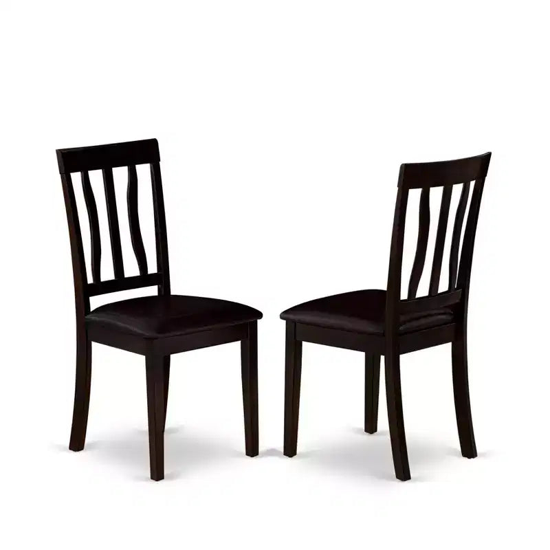 HomeStock Kitchen Dining Chair Cappuccino Solid Wood Seat Modern Style