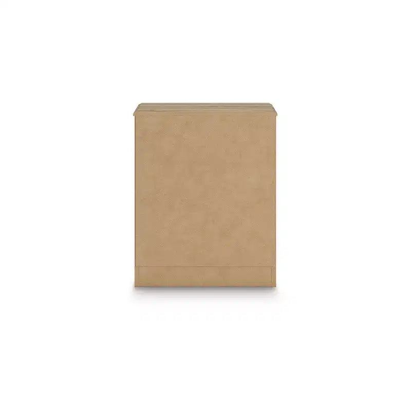 Signature Design by Ashley Bestmere One Drawer Nightstand - Warm Brown Oak Grain Finish, USB-A & USB-C Charging, Open Shelf Storage
