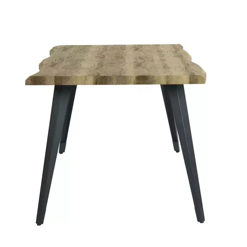 Homy Casa 63 Rectangular Dining Table for 6, Modern Wood Look Table with Black Metal Legs