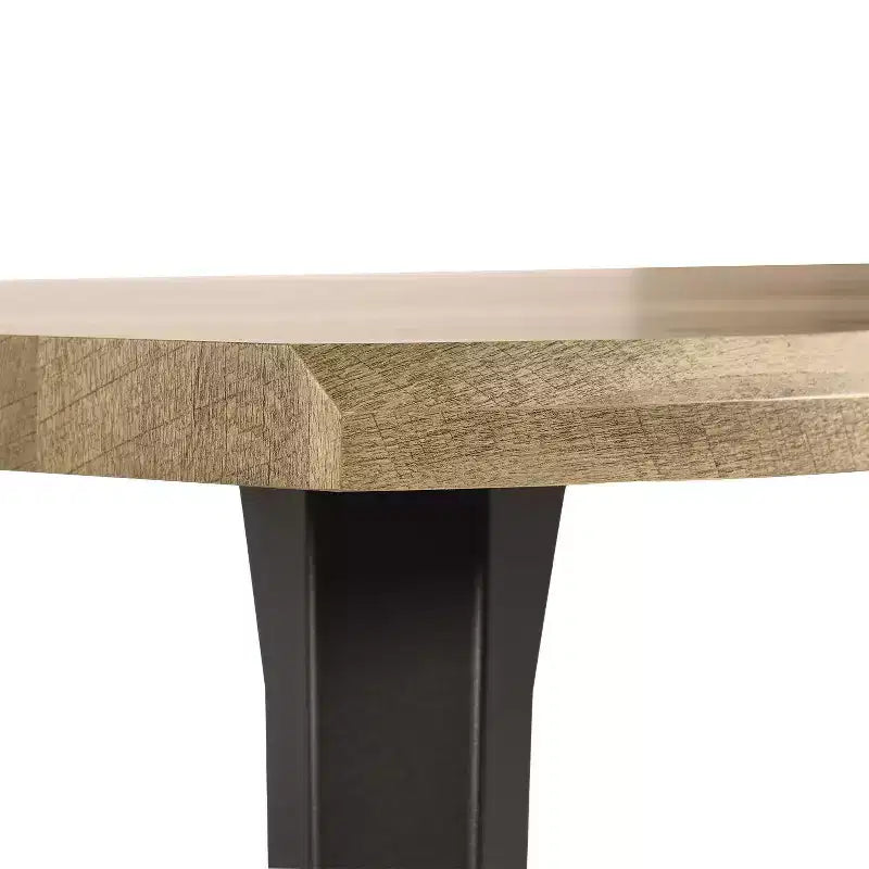 Homy Casa 63 Rectangular Dining Table for 6, Modern Wood Look Table with Black Metal Legs