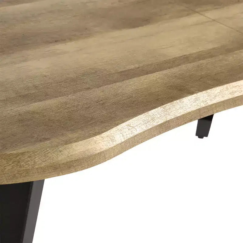 Homy Casa 63 Rectangular Dining Table for 6, Modern Wood Look Table with Black Metal Legs