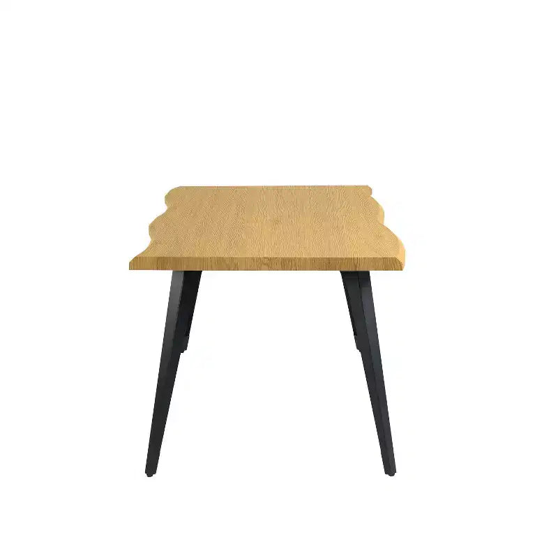 Homy Casa 63 Rectangular Dining Table for 6, Modern Wood Look Table with Black Metal Legs