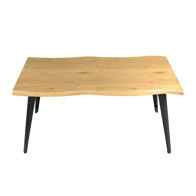 Homy Casa 63 Rectangular Dining Table for 6, Modern Wood Look Table with Black Metal Legs