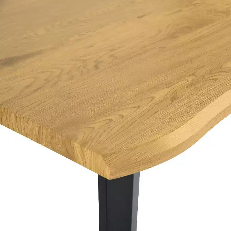 Homy Casa 63 Rectangular Dining Table for 6, Modern Wood Look Table with Black Metal Legs