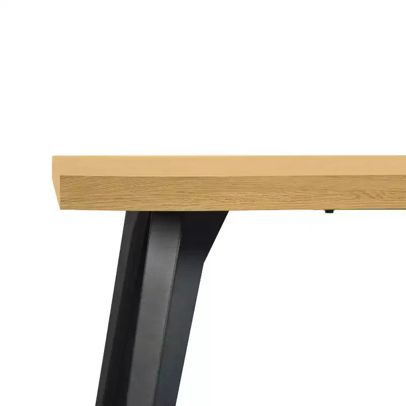 Homy Casa 63 Rectangular Dining Table for 6, Modern Wood Look Table with Black Metal Legs
