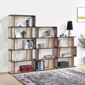 Kings Brand Furniture Nathan 3-Piece Bookcase Set with 3-Tier, 4-Tier & 5-Tier Shelves, Modern Oak/Black Wooden Display & Storage Organizer