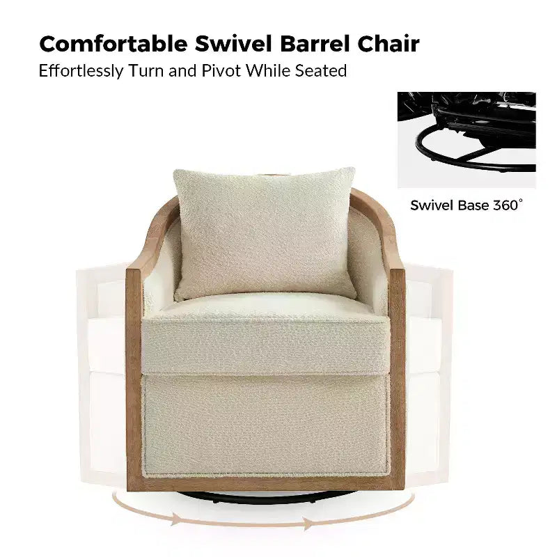Gordon Farmhouse Rattan Solid Wood Armchair with Solid Wood Edging|ART OF LIVING DESIGNS-IVORY