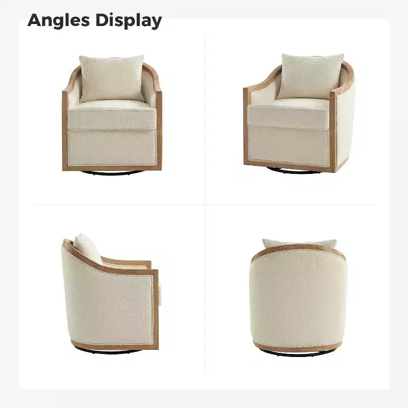 Gordon Farmhouse Rattan Solid Wood Armchair with Solid Wood Edging|ART OF LIVING DESIGNS-IVORY
