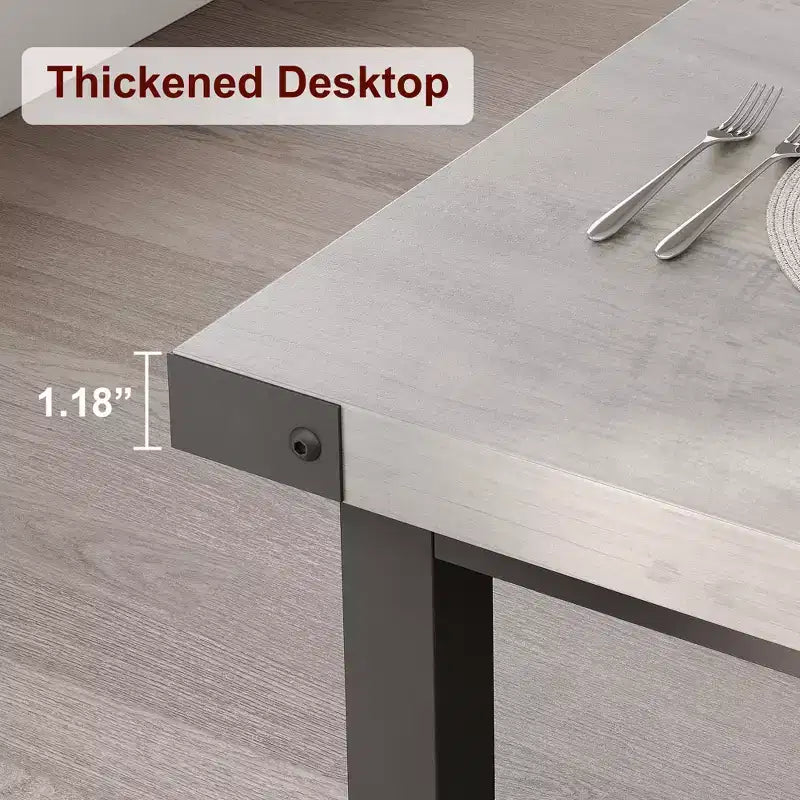 Dining Table for 6-8,70.87 Heavy Duty Kitchen Table,Farmhouse Rectangular Dining Room Table with Strong Metal Legs,for Big Family,Apartment,Dinette