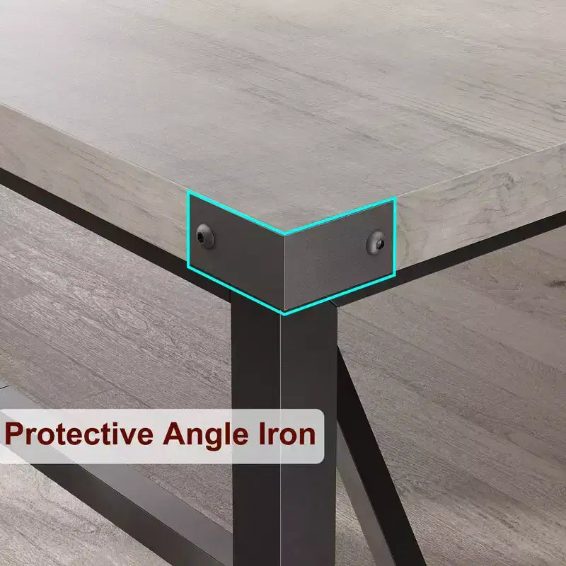 Dining Table for 6-8,70.87 Heavy Duty Kitchen Table,Farmhouse Rectangular Dining Room Table with Strong Metal Legs,for Big Family,Apartment,Dinette