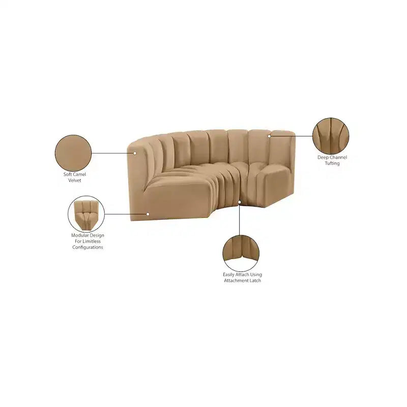 Meridian Furniture,Arc Velvet Modular Sofa