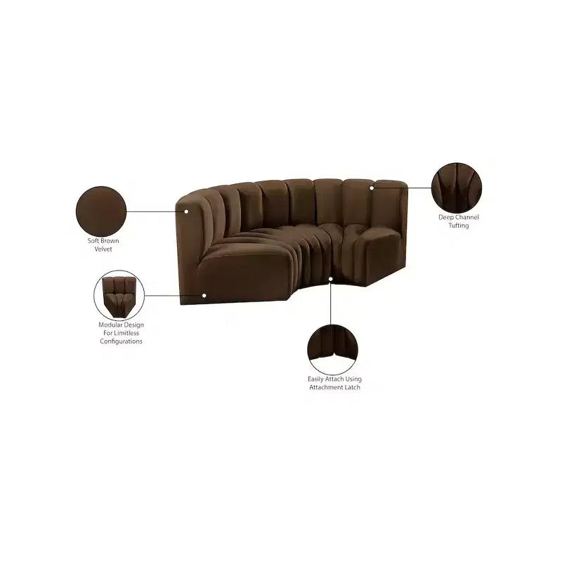 Meridian Furniture,Arc Velvet Modular Sofa