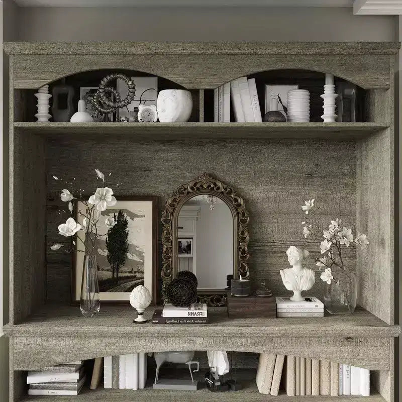 Famapy Multi-Functional Rustic Storage Cabinet,Display Cabinet & Bookcase,Living Room Storage Unit,Kitchen Pantry Hutch for Dishware Storage