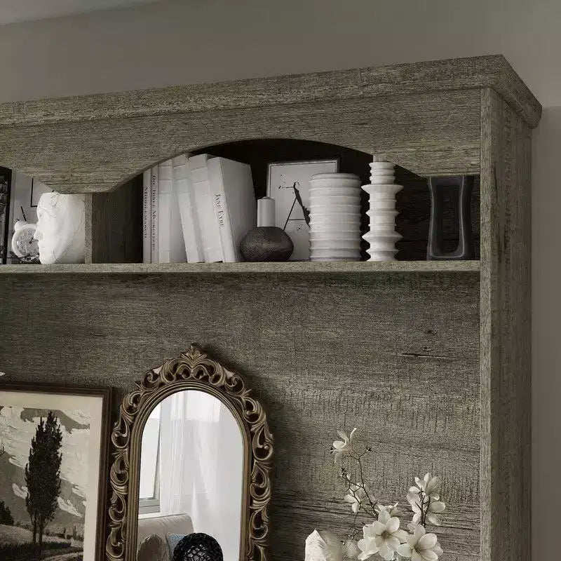 Famapy Multi-Functional Rustic Storage Cabinet,Display Cabinet & Bookcase,Living Room Storage Unit,Kitchen Pantry Hutch for Dishware Storage