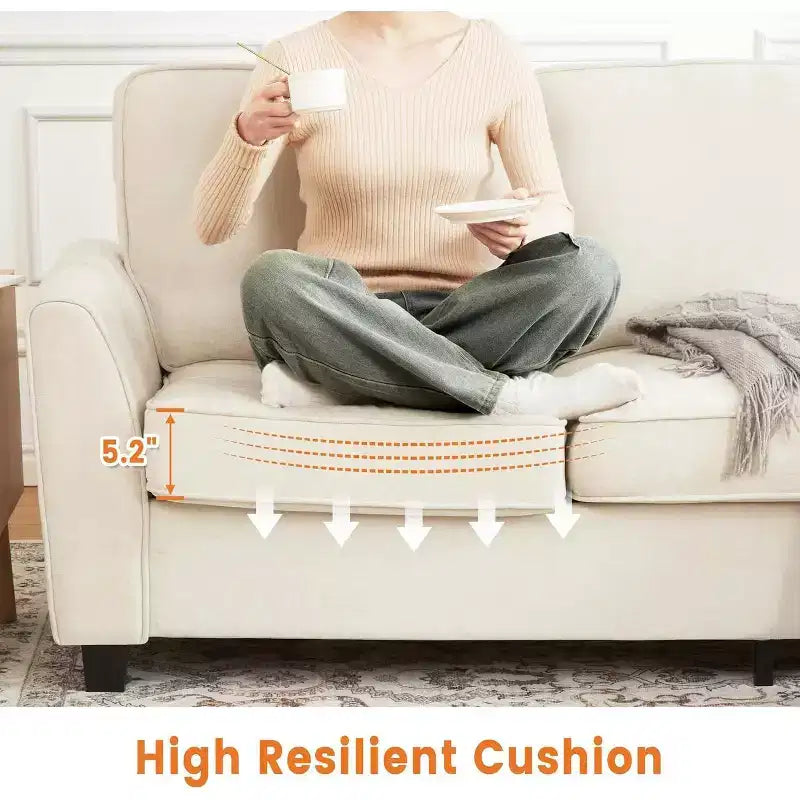 3 Seater Sofa Couch Oversized Modern Chenille 83 Inch Couch, Comfy Deep Seat Lounge Loveseat, Washable Cozy Cloud Sofa for Home Office Apartment